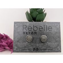 Natur beton félgömb fülbevaló - csiszolt