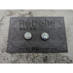 Lila keretes beton fülbevaló lila csillámmal 