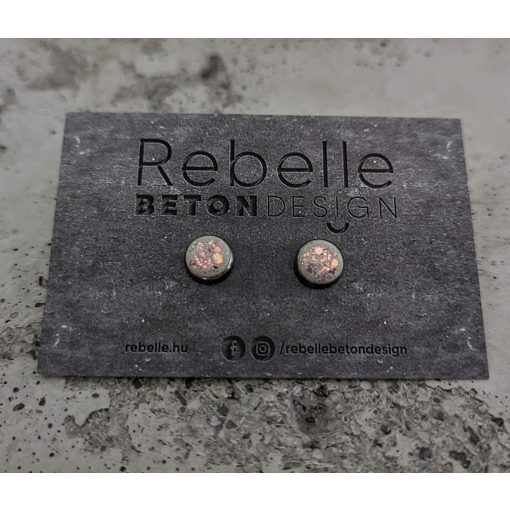 Rózsaszín csillámos beton fülbevaló - kétféle méretben
