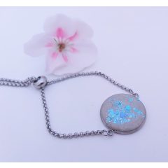 Türkíz csillámos beton karkötő