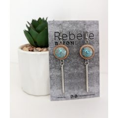 Mona fülbevaló türkízen csillogó beton gömbbel