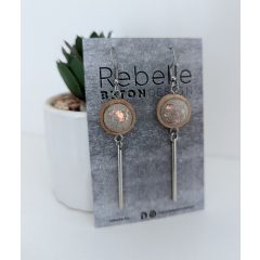 Mona fülbevaló rózsaszín csillogó beton gömbbel