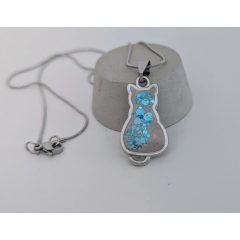 Cica formájú beton nyaklánc - többféle csillogással 1.