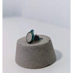 Unisex beton fülbevaló - színes acél kerettel